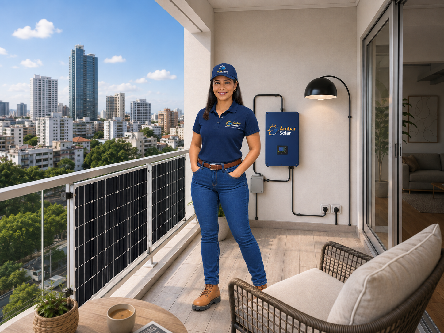 Balcón Solar de Ámbar Solar instalado en apartamento