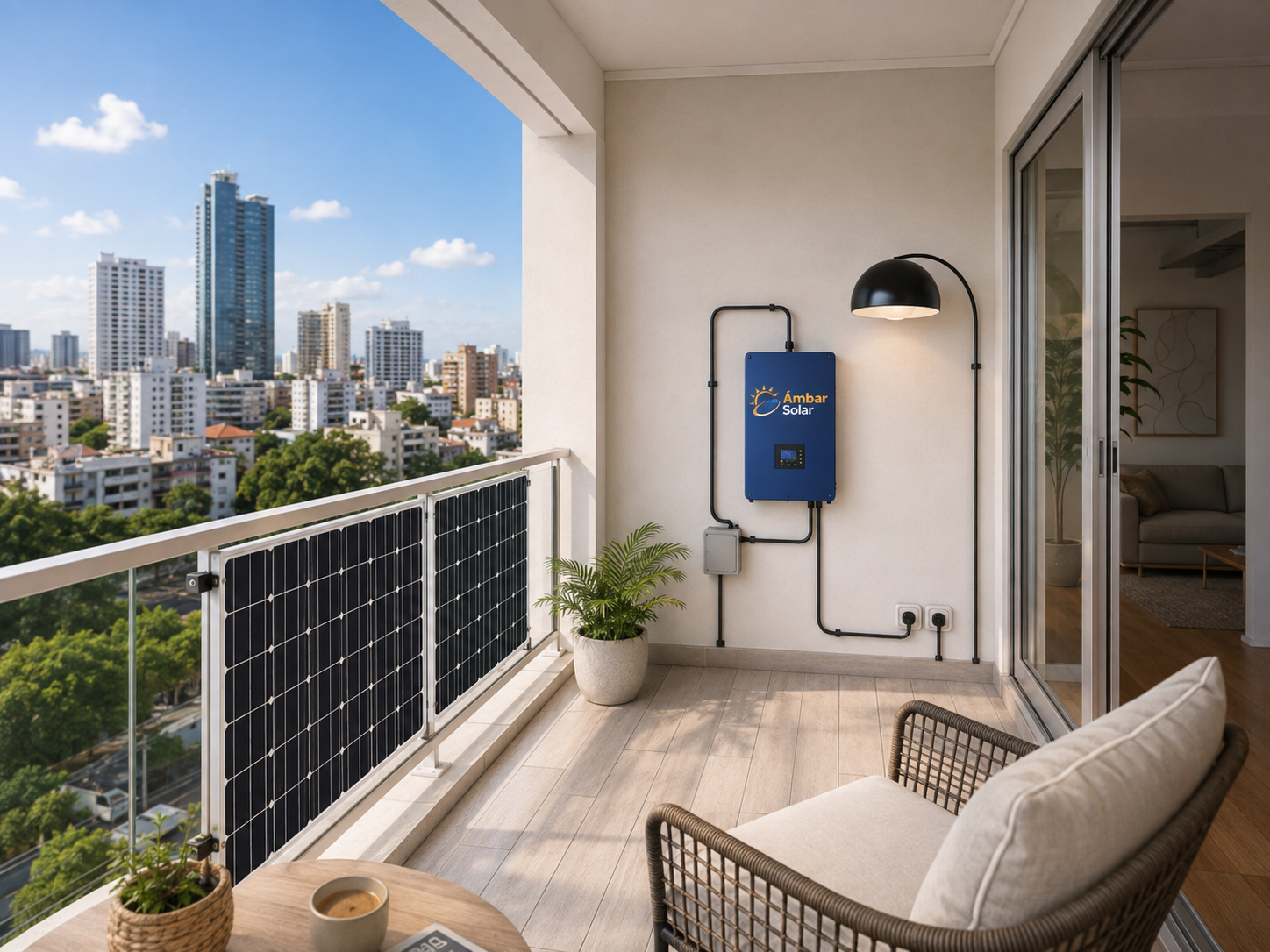 Paneles Balcón Solar instalados en terraza